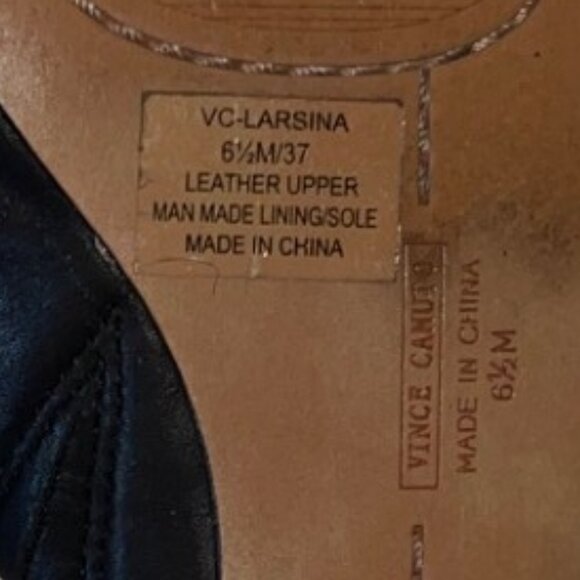 EUC Vince Camuto "Larsina" black leather slides, Size 6.5M - Picture 4 of 4